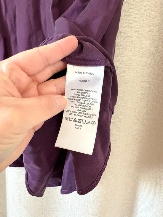 Quince “Eggplant” Washable Silk Skirt size S - Picture 4 of 5